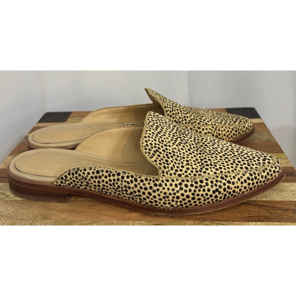 🔥SALE🔥 Gibson Latimer Haydene Animal Print Calf Hair Mules Flat